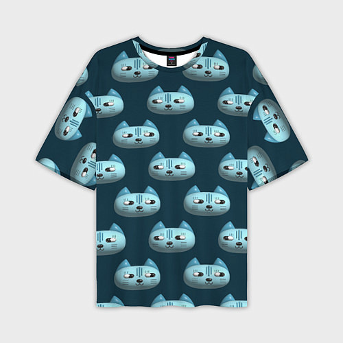 Мужская футболка оверсайз Мордочки котов с эффектом 3d Паттерн / 3D-принт – фото 1
