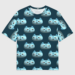 Футболка оверсайз мужская Мордочки котов с эффектом 3d Паттерн, цвет: 3D-принт