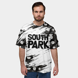 Футболка оверсайз мужская Южный парк - персонажи и логотип South Park, цвет: 3D-принт — фото 2