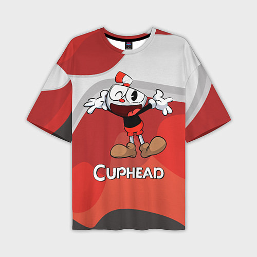 Мужская футболка оверсайз Cuphead веселая красная чашечка / 3D-принт – фото 1