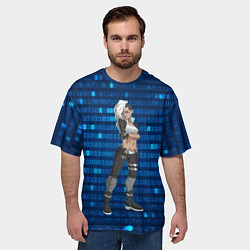 Футболка оверсайз мужская Девушка Киберпанк, цвет: 3D-принт — фото 2