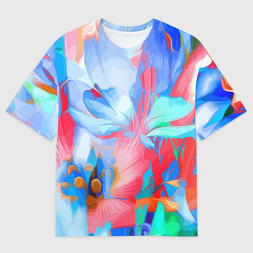 Мужская футболка оверсайз Fashion floral pattern / 3D-принт – фото 1