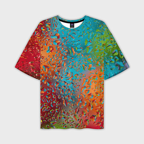 Мужская футболка оверсайз Капли на стекле Vanguard pattern / 3D-принт – фото 1