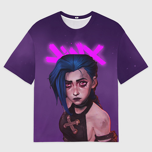 Мужская футболка оверсайз ARCANE League Of Legends JINX / 3D-принт – фото 1