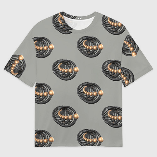 Мужская футболка оверсайз АБСТРАКТ СПИРАЛЬНЫЙ / 3D-принт – фото 1