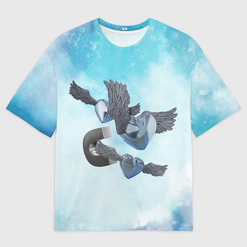 Мужская футболка оверсайз Angel Hearts / 3D-принт – фото 1