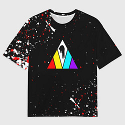 Мужская футболка оверсайз Imagine dragons брызги красок