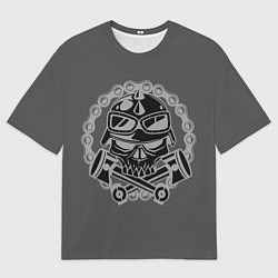 Мужская футболка оверсайз БАЙКЕРСКИЙ ЧЕРЕПОК