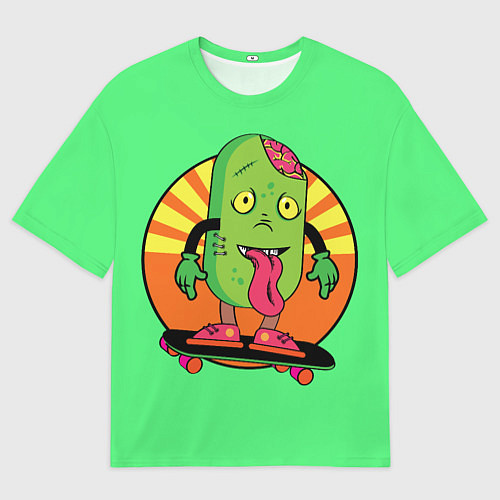 Мужская футболка оверсайз ПИЛЮЛЯ НА СКЕЙТБОРДЕ / 3D-принт – фото 1
