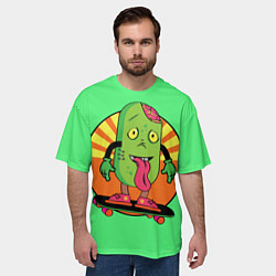 Футболка оверсайз мужская ПИЛЮЛЯ НА СКЕЙТБОРДЕ, цвет: 3D-принт — фото 2