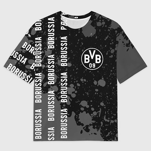 Мужская футболка оверсайз BORUSSIA Брызги / 3D-принт – фото 1