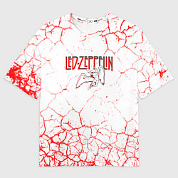 Мужская футболка оверсайз Led zeppelin Трещины