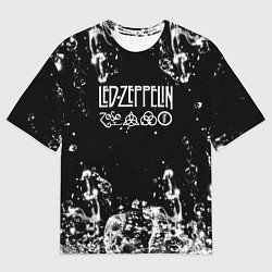 Мужская футболка оверсайз LED ZEPPELIN texture вода