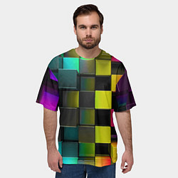 Футболка оверсайз мужская Colored Geometric 3D pattern, цвет: 3D-принт — фото 2