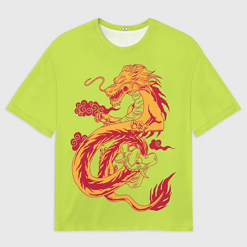 Мужская футболка оверсайз КРАСНЫЙ ДРАКОНЧИК / 3D-принт – фото 1