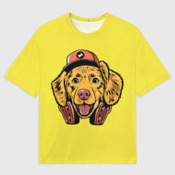 Мужская футболка оверсайз СОБАКА ХИППИ