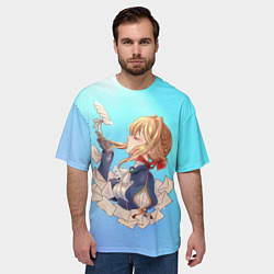 Футболка оверсайз мужская Вайолет и письма, цвет: 3D-принт — фото 2