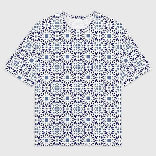 Мужская футболка оверсайз ПАТТЕРН ГЕОМЕТРИЧЕСКИЙ ЗИМНИЙ / 3D-принт – фото 1