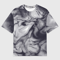 Футболка оверсайз мужская Бело-черный тай-дай, цвет: 3D-принт