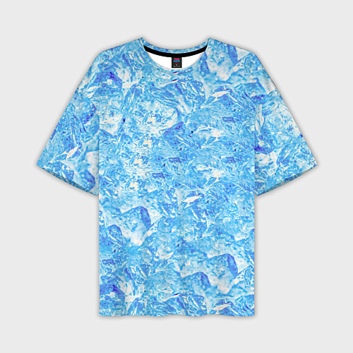 Мужская футболка оверсайз Сапфировые Кубики Льда / 3D-принт – фото 1