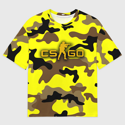 Мужская футболка оверсайз Counter-Strike Камуфляж Жёлто-Коричневый / 3D-принт – фото 1