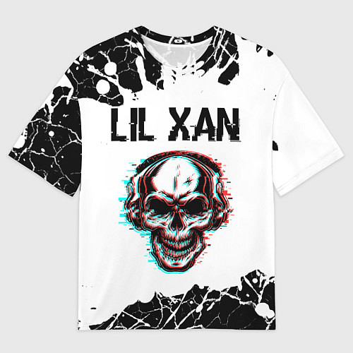 Мужская футболка оверсайз Lil Xan ЧЕРЕП Краска / 3D-принт – фото 1