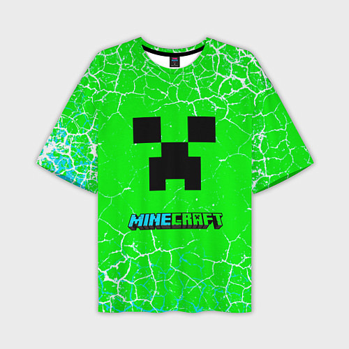Мужская футболка оверсайз Minecraft зеленый фон / 3D-принт – фото 1