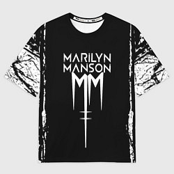 Футболка оверсайз мужская Marilyn manson rock n roll, цвет: 3D-принт
