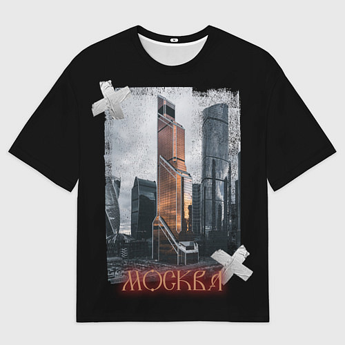 Мужская футболка оверсайз Москоу Сити / 3D-принт – фото 1