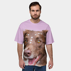 Футболка оверсайз мужская Веселая Бордер колли, цвет: 3D-принт — фото 2