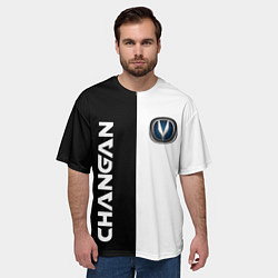 Футболка оверсайз мужская CHANGAN ЧЕРНО БЕЛЫЙ, цвет: 3D-принт — фото 2