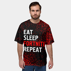 Футболка оверсайз мужская Eat Sleep Fortnite Repeat Арт, цвет: 3D-принт — фото 2