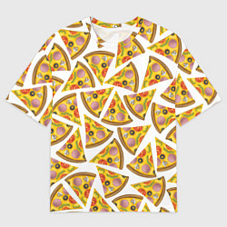 Футболка оверсайз мужская Кусочки вкусной пиццы, цвет: 3D-принт