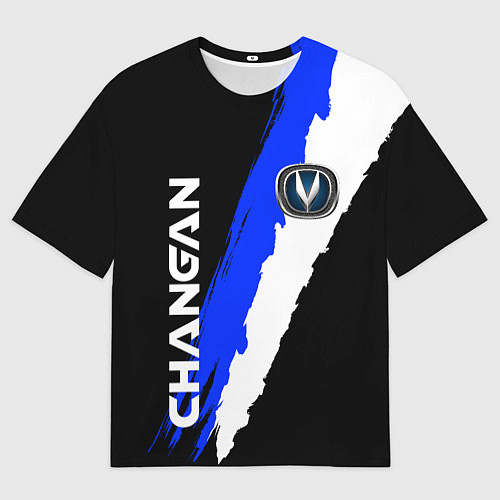 Мужская футболка оверсайз ЧАНГАН - CHANGAN - DOUBLE LINE / 3D-принт – фото 1