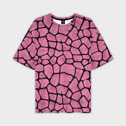 Мужская футболка оверсайз Шерсть розового жирафа