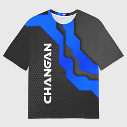 Мужская футболка оверсайз ЧАНГАН - CHANGAN БРОНЯ СИНЯЯ