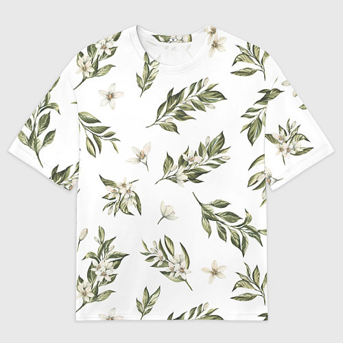 Мужская футболка оверсайз Цветы Цитрусовых / 3D-принт – фото 1