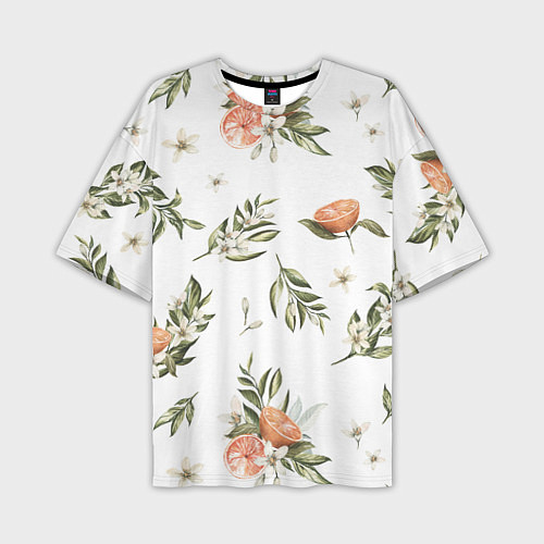 Мужская футболка оверсайз Цветы Цитрусовых Мандарин / 3D-принт – фото 1