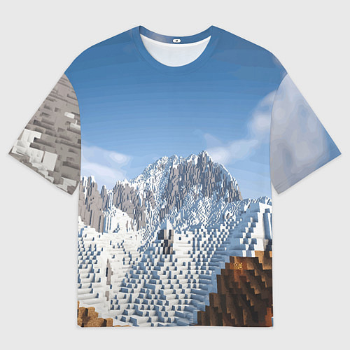 Мужская футболка оверсайз Minecraft Mountains Video game / 3D-принт – фото 1