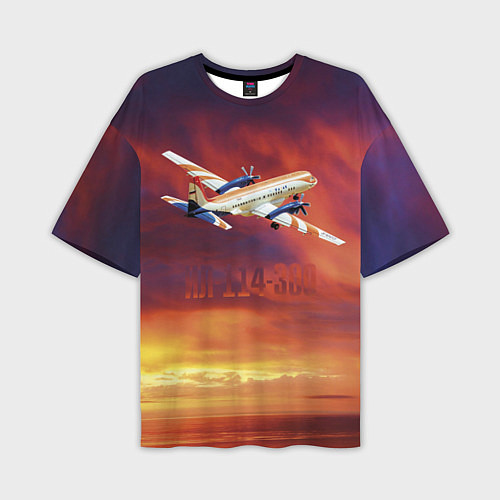 Мужская футболка оверсайз Самолет Ил 114-300 / 3D-принт – фото 1