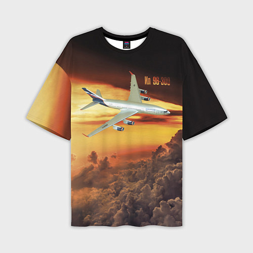 Мужская футболка оверсайз Гражданский самолет Ил 96-300 / 3D-принт – фото 1