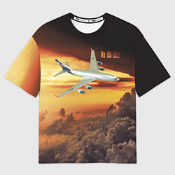 Мужская футболка оверсайз Гражданский самолет Ил 96-300