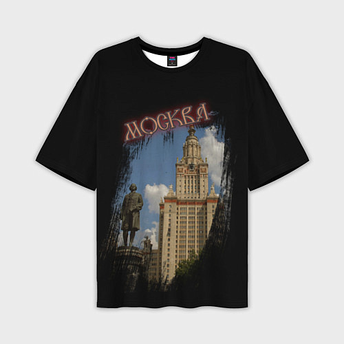 Мужская футболка оверсайз Москва МГУ / 3D-принт – фото 1