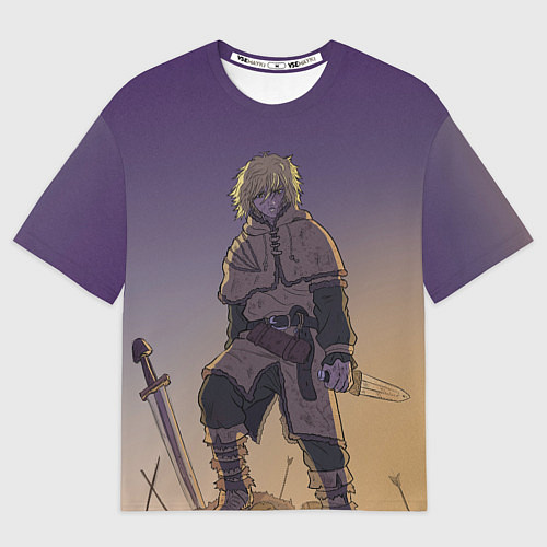 Мужская футболка оверсайз Торфинн на холме / 3D-принт – фото 1