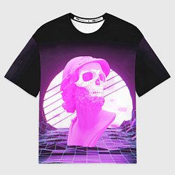 Футболка оверсайз мужская Vaporwave Skull Психоделика, цвет: 3D-принт