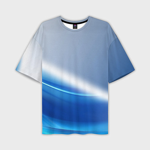 Мужская футболка оверсайз Цифровая волна / 3D-принт – фото 1