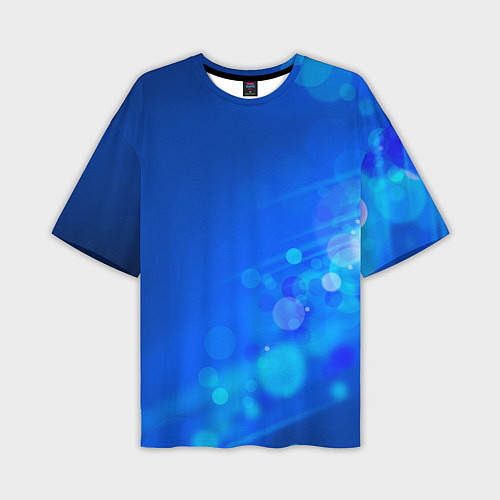 Мужская футболка оверсайз Блики на синем фоне / 3D-принт – фото 1