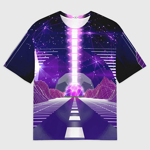 Мужская футболка оверсайз Vaporwave Neon Space / 3D-принт – фото 1