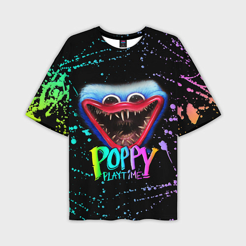 Мужская футболка оверсайз POPPY PLAYTIME HAGGY WAGGY - ПОППИ ПЛЕЙТАЙМ краска / 3D-принт – фото 1