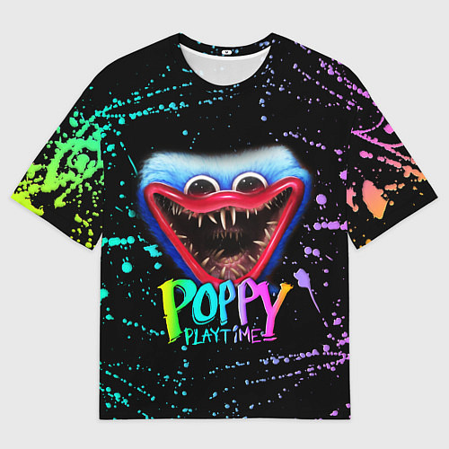 Мужская футболка оверсайз POPPY PLAYTIME HAGGY WAGGY - ПОППИ ПЛЕЙТАЙМ краска / 3D-принт – фото 1
